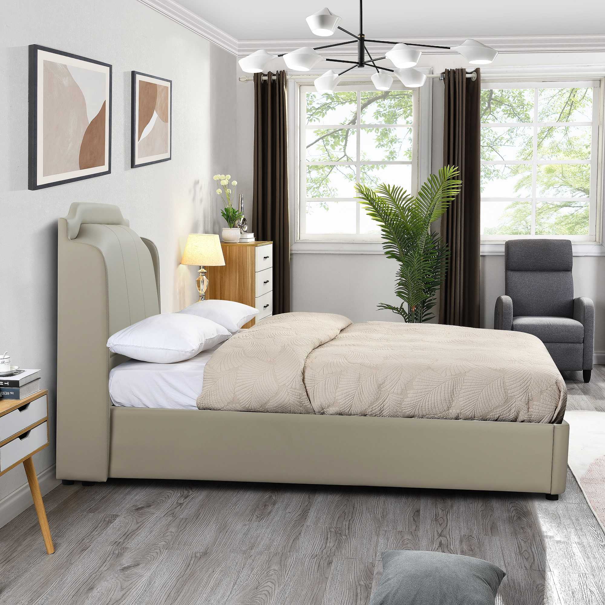 Tipperary 4ft6 Gas-Lift Double Bed – Leather Ottoman Bed - Image 5