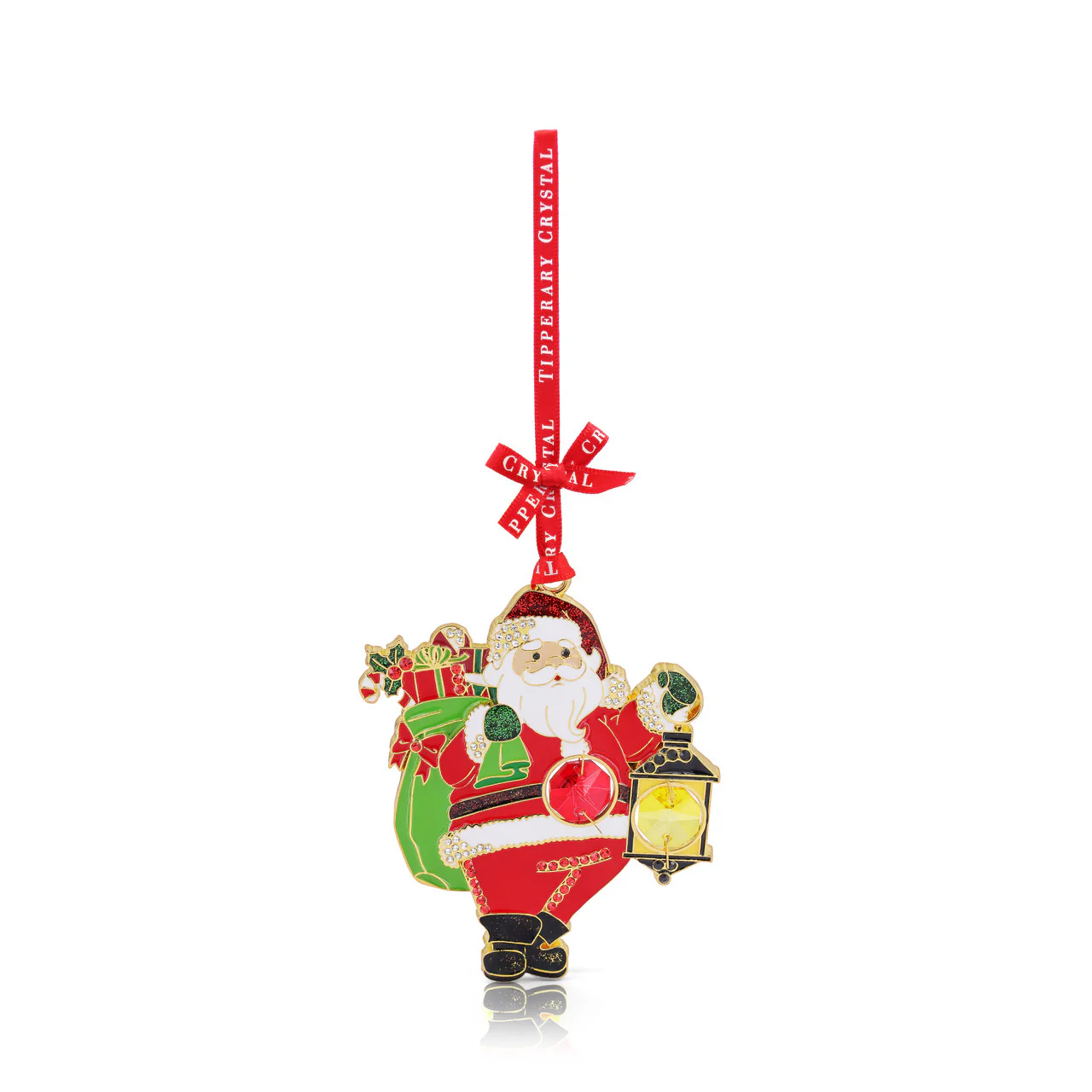 Tipperary Crystal Gem Christmas Decoration Santa & Lantern