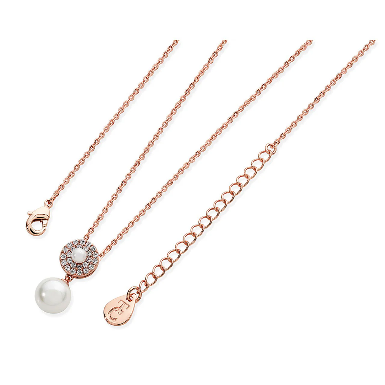 Tipperary Crystal Pave Circle With Drop Pearl Pendant