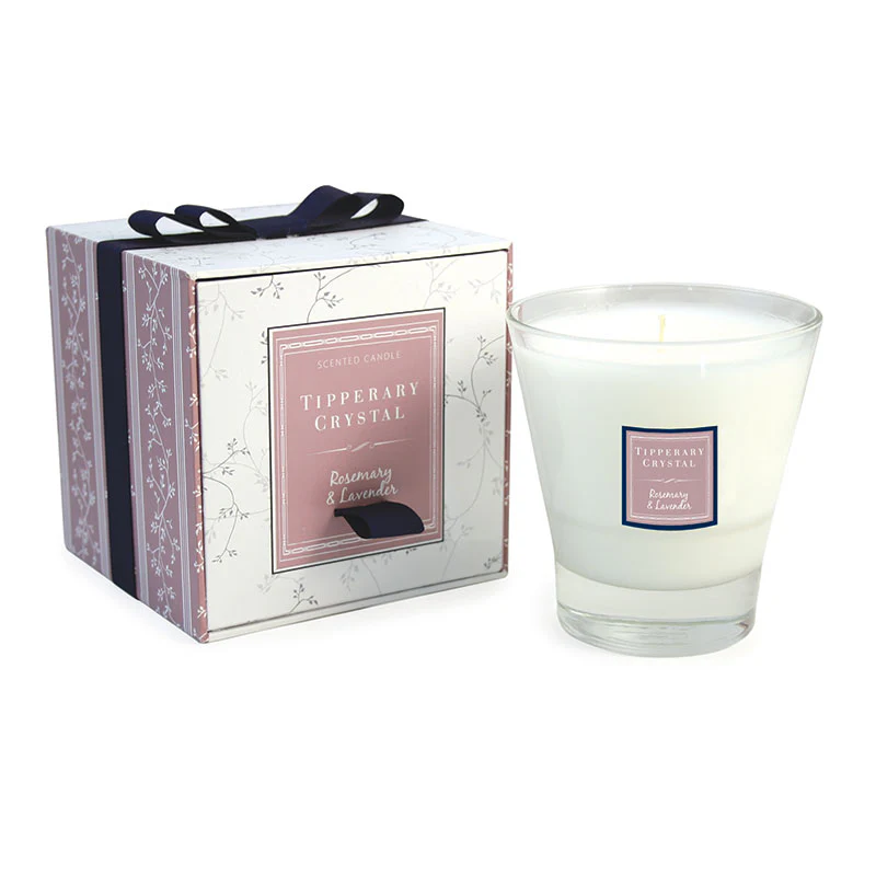 Tipperary Crystal Rosemary & Lavender Candle Filled Tumbler Glass – Luxury Home Accessories
