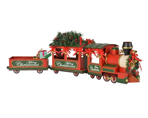 Train Iron Tree Gifts, Berries, Pinecones, Bells