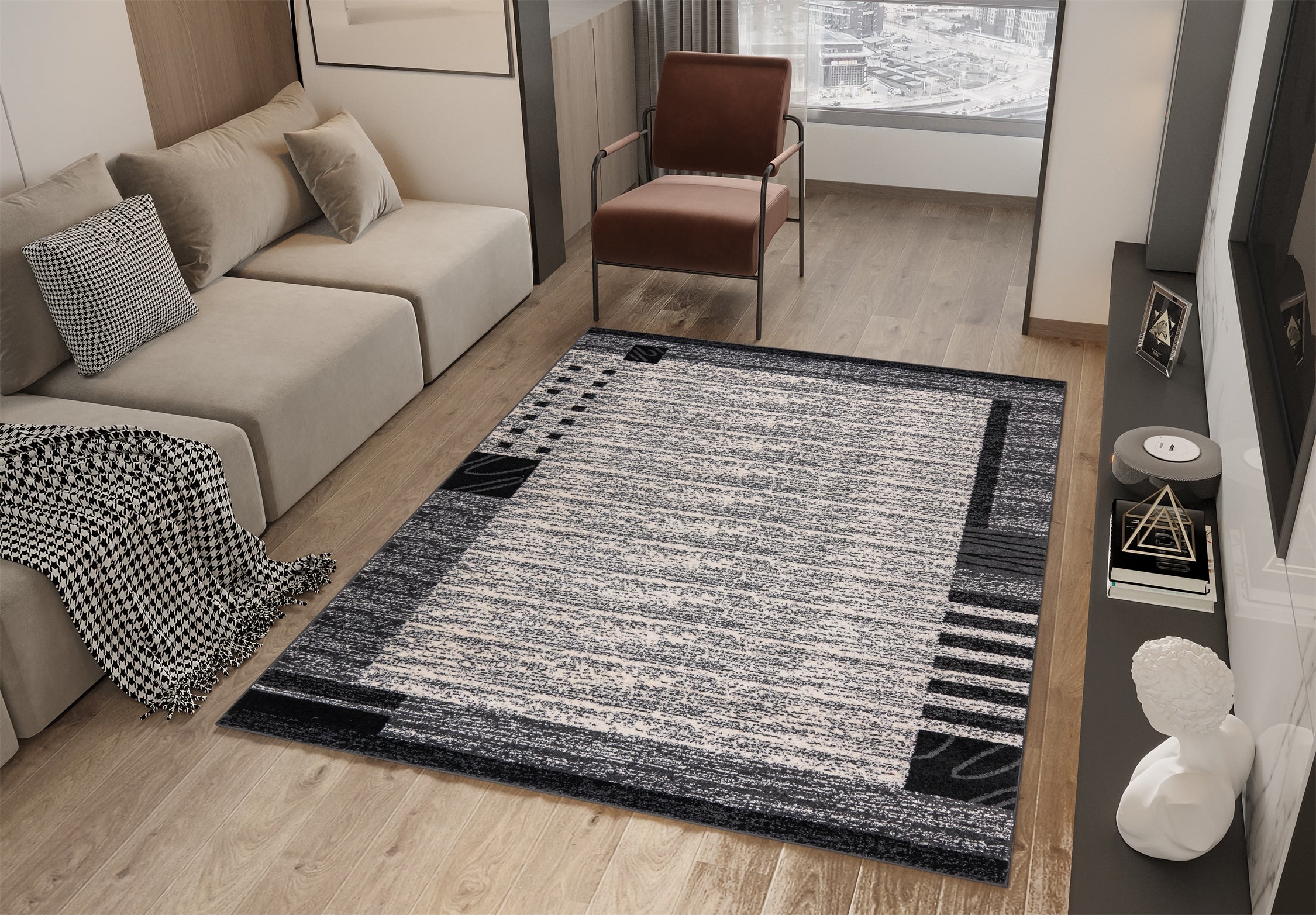 Twist T1009 Bohemian Rug Grey