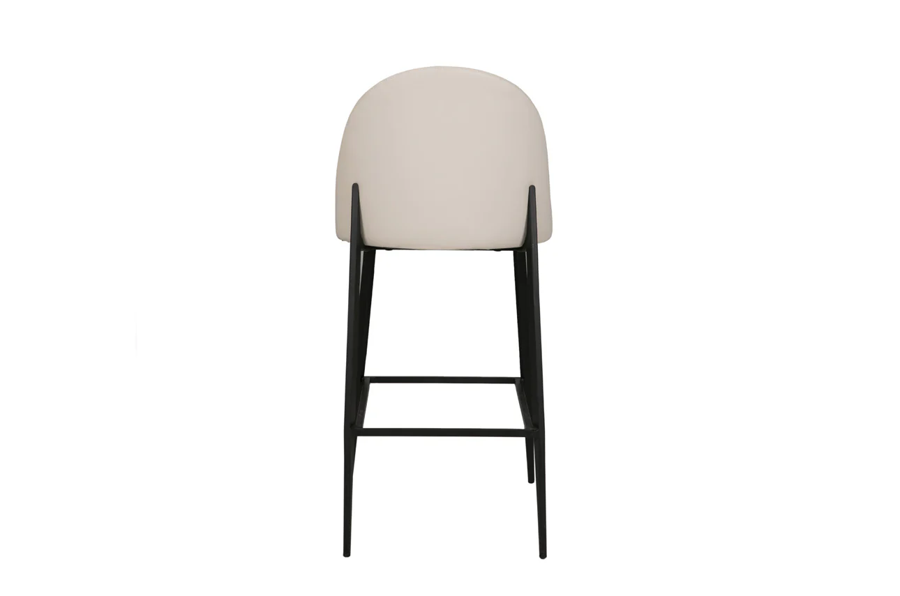 Valent Bar Stool Leather Taupe Cream - Image 4