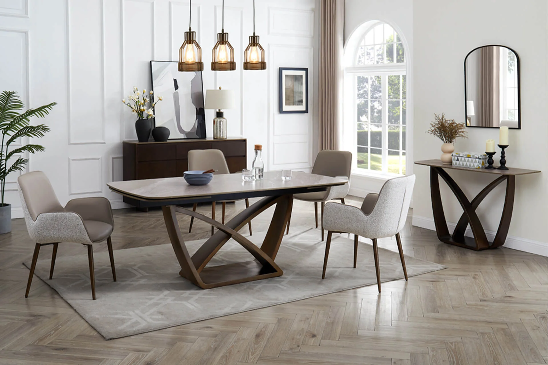 Vanosa Console Table Brown - Image 8