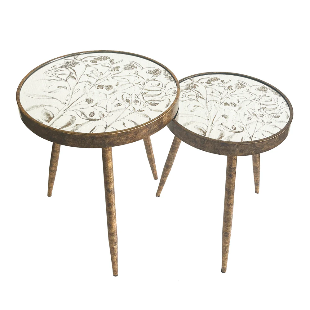 Vela Gold Nest of Tables – 2 Side Tables for Living Room - Image 5