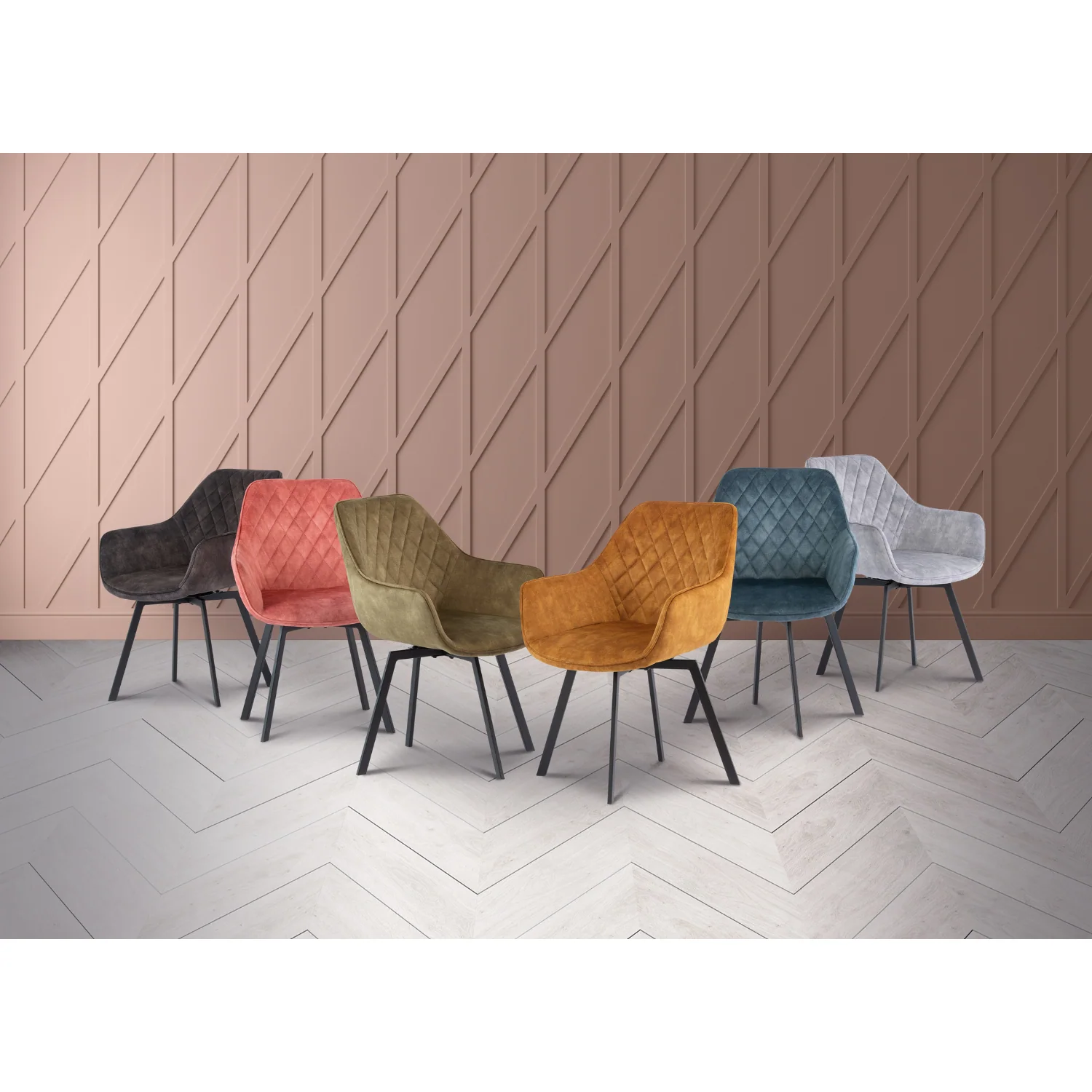 Vesper Swivel Dining Chairs Graphite (Set of 2) - Image 4