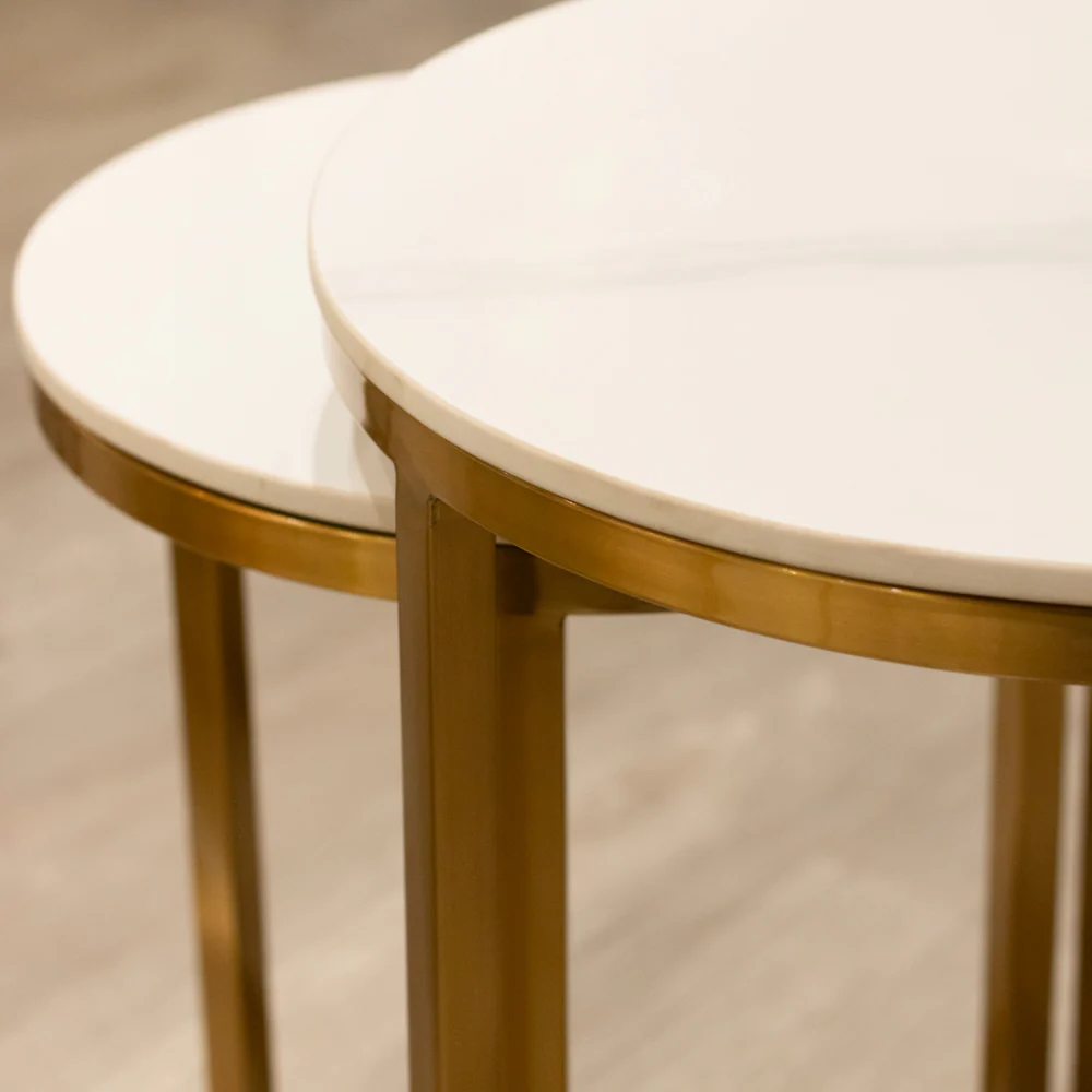 Vienna Nest of 2 Marble Side Tables – Elegant Living Room Furniture - Image 3