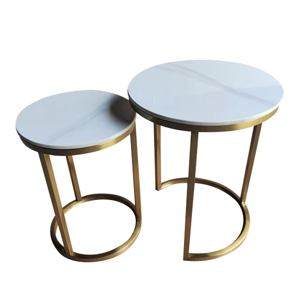 Vienna Nest of 2 Marble Side Tables – Elegant Living Room Furniture - Image 4