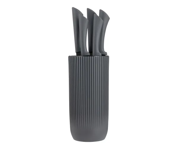 Viners Urban Ripple 5 Pce Knife Set with Knife Block – Stainless Steel Kitchen Knives