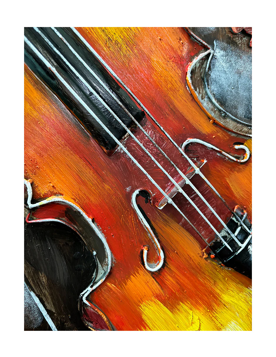 Violin and Scattered Roses Wall Art - Image 4