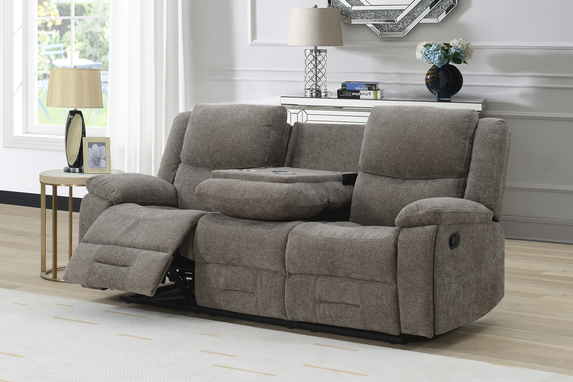 Weston 3 Seater Sofa Recliner Mocha - Image 2