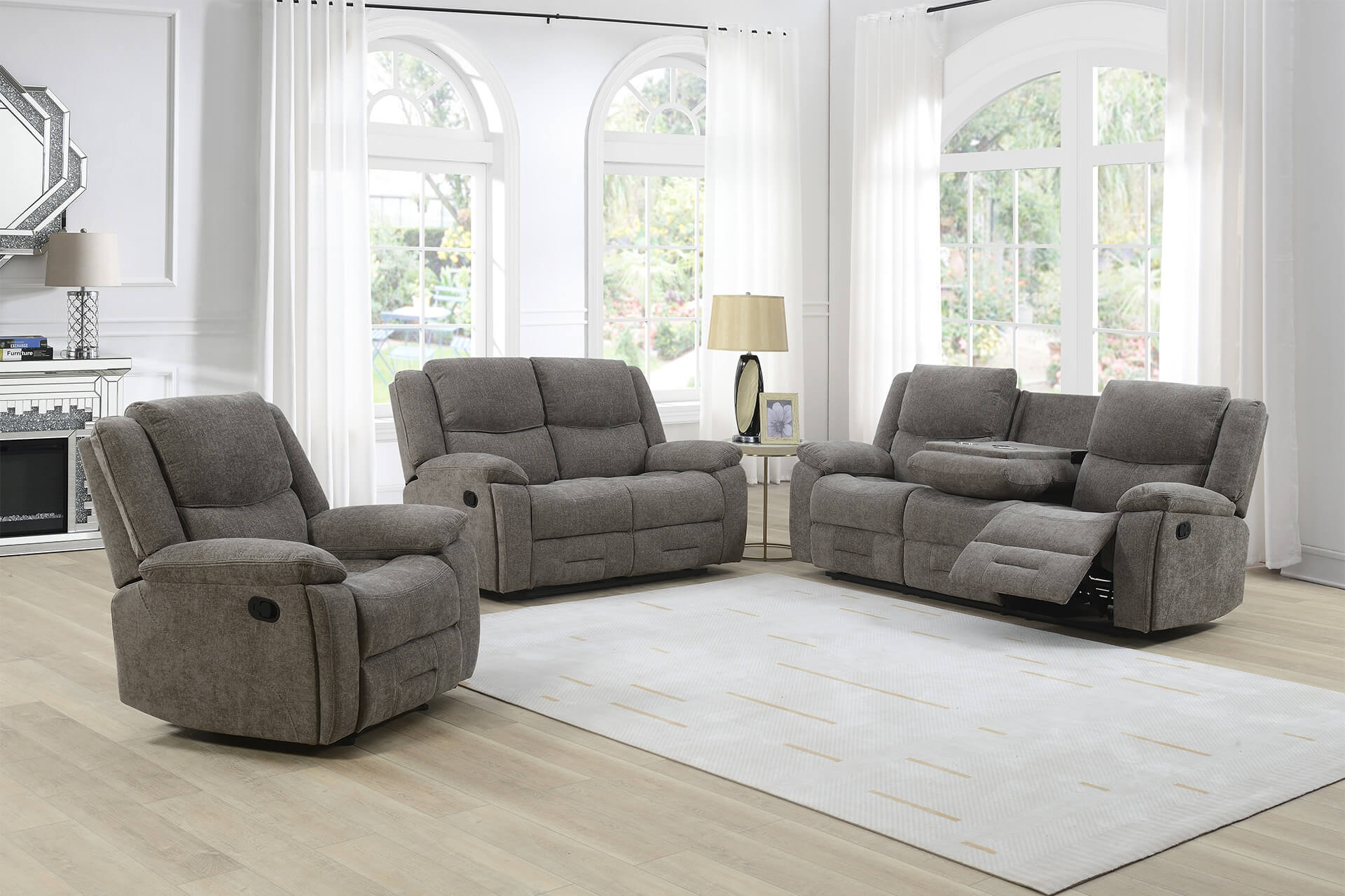Weston 3 Seater Sofa Recliner Mocha - Image 3
