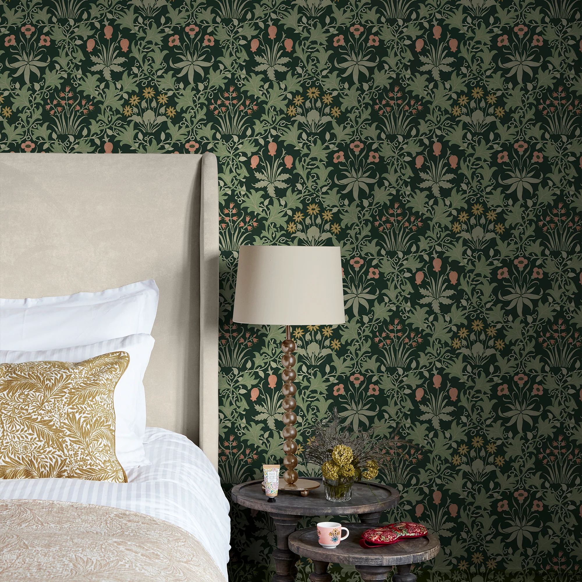 William Morris Celandine Floral Wallpaper Forest – Classic Meadow Design, Green Botanical Trellis Pattern, Paste the Wall - Image 4