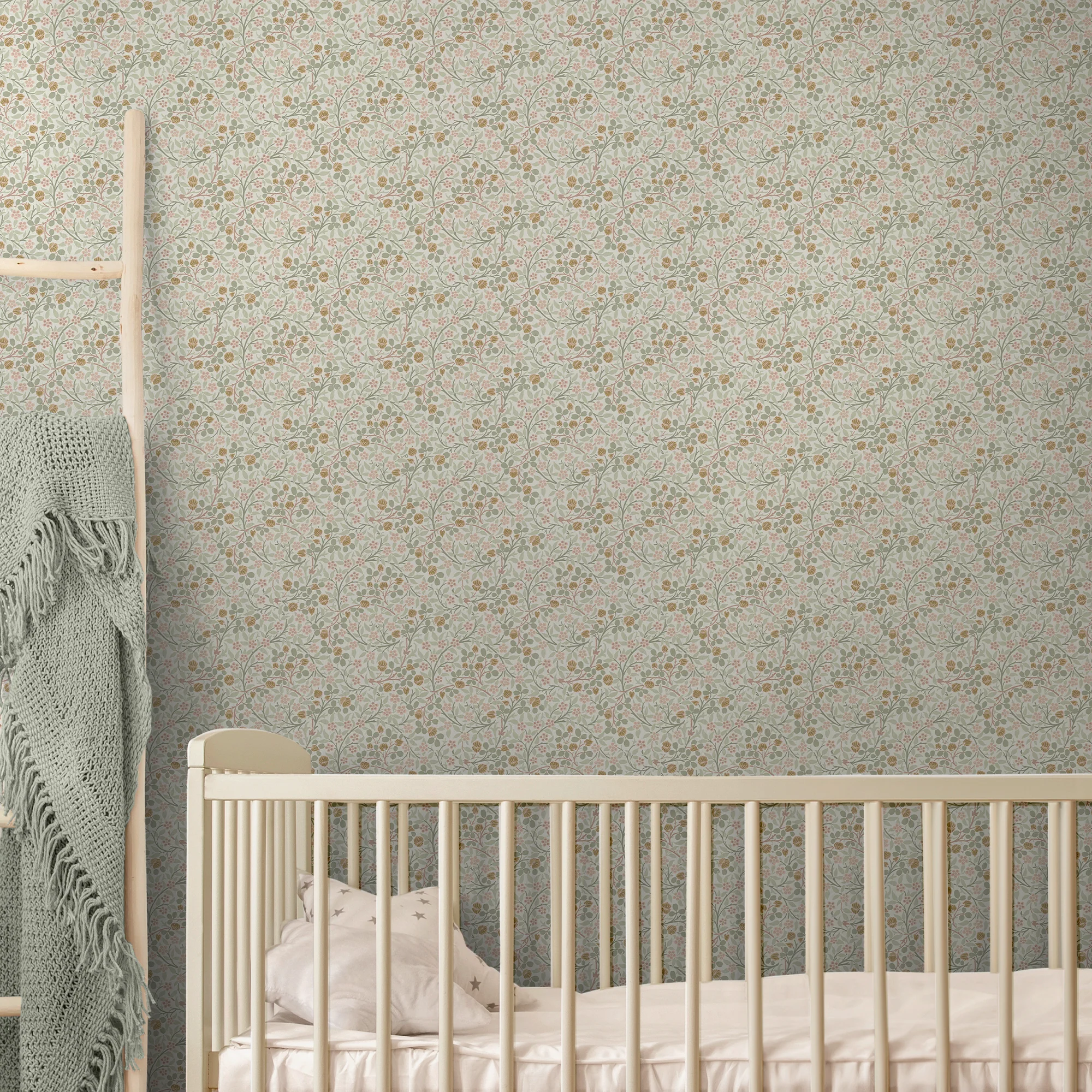 William Morris Clover Floral Wallpaper Peony & Sage – Soft Botanical Design, Paste the Wall, 10m Roll - Image 4