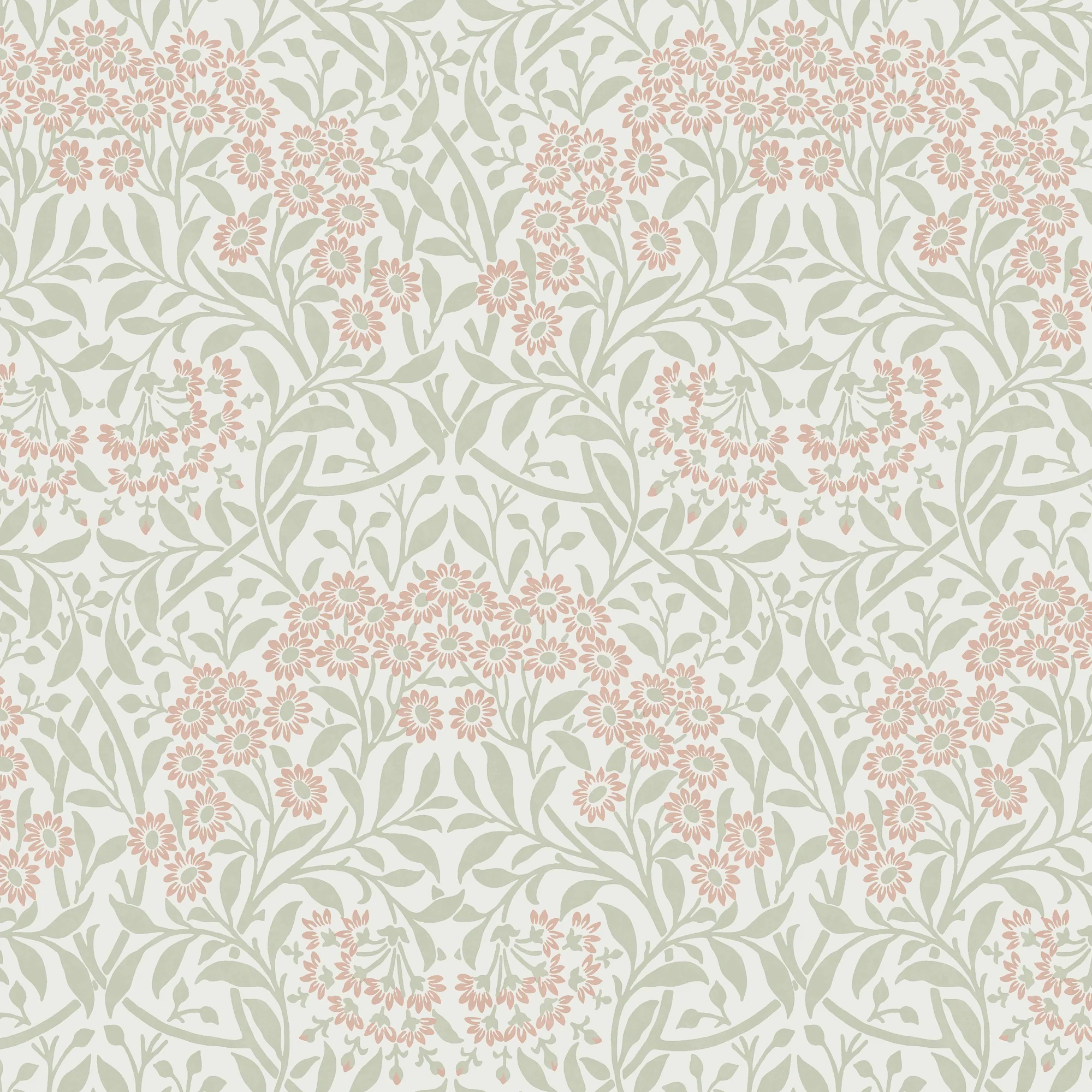 William Morris Michaelmas Daisy Floral Wallpaper Peony & Sage – Elegant Botanical Design for Soft Interior Styling