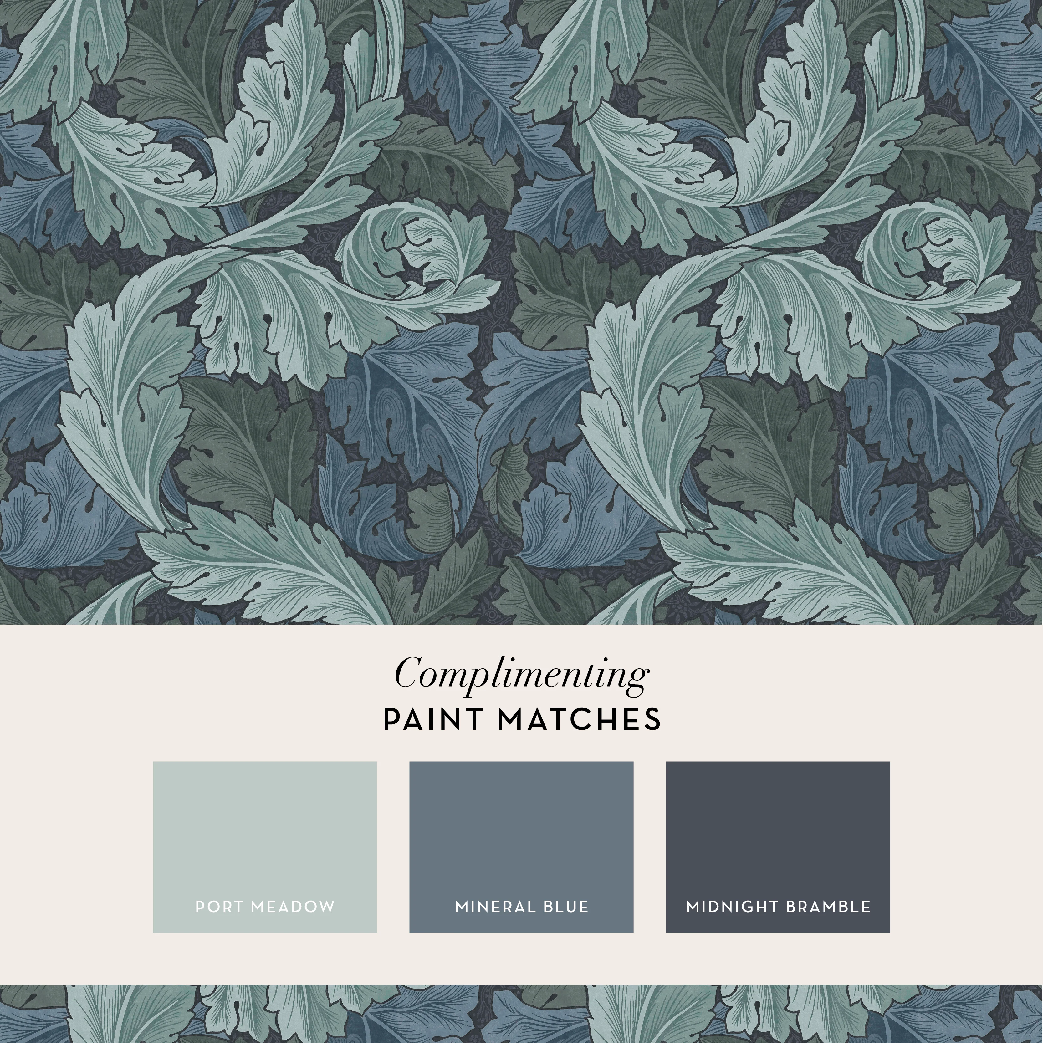 William Morris Wallpaper Acanthus Blue - Image 3
