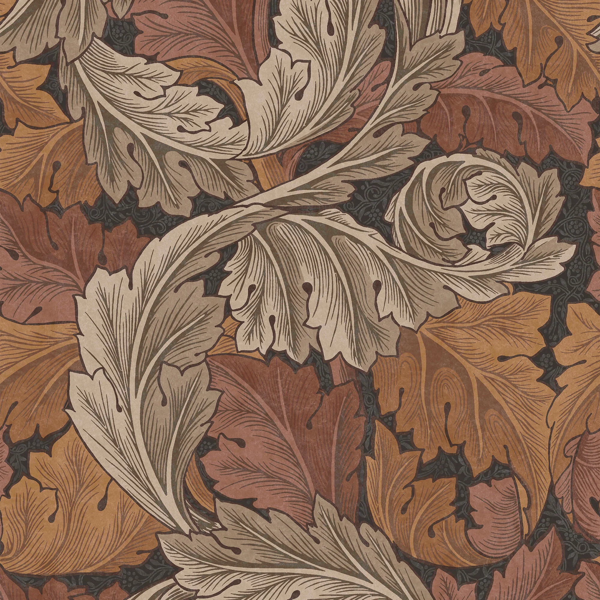 William Morris Wallpaper Acanthus Burnt Orange