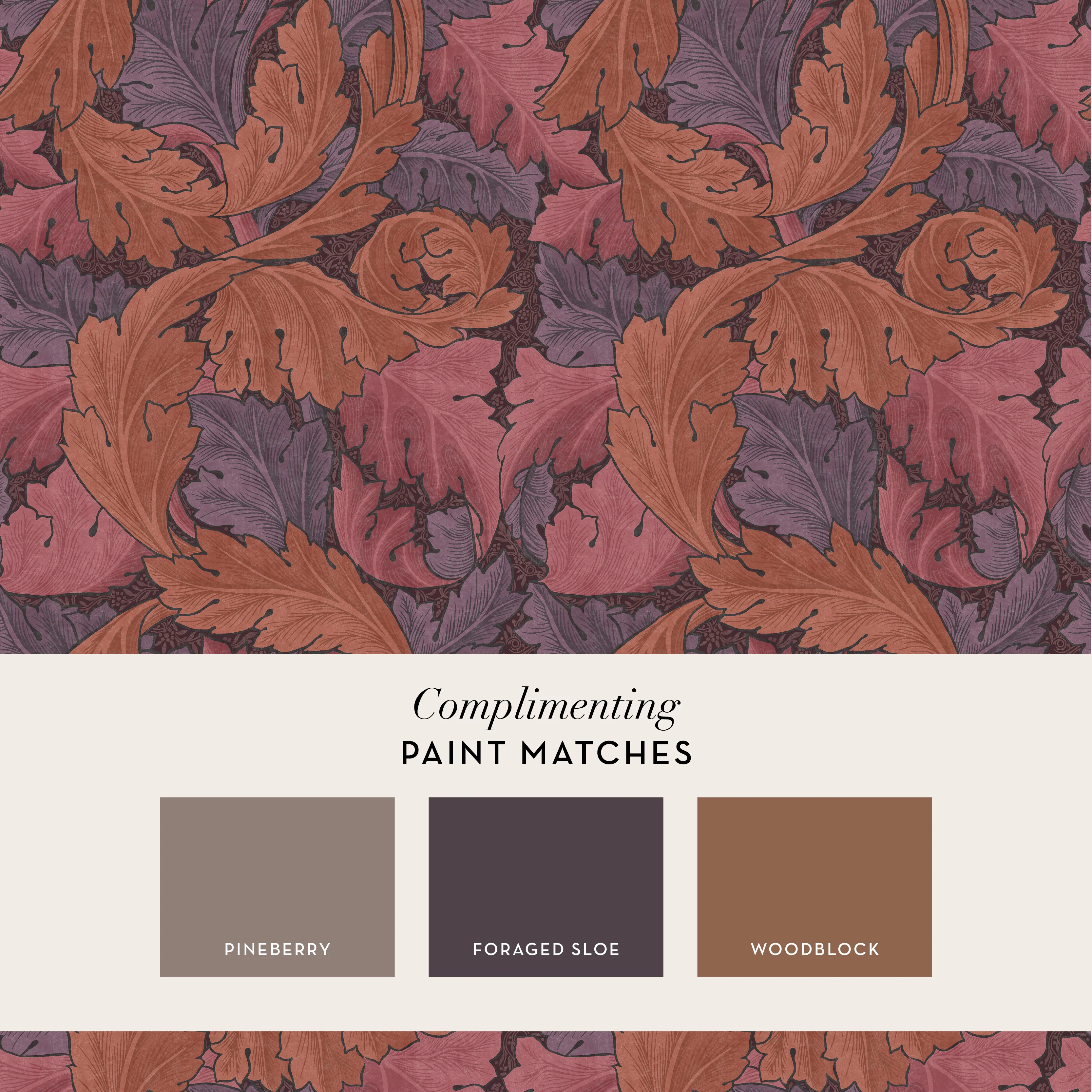 William Morris Wallpaper Acanthus Plum - Image 4