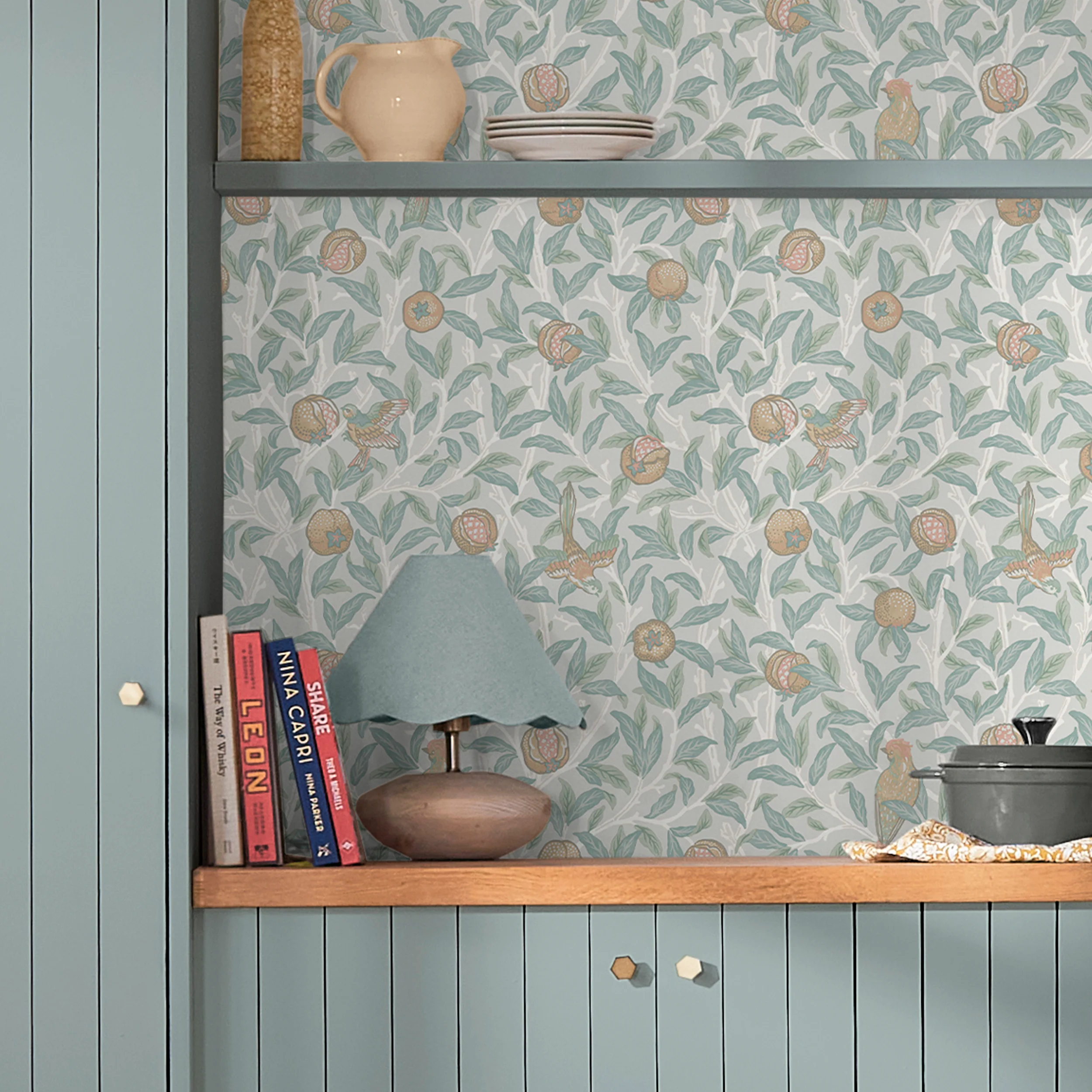 William Morris Wallpaper Bird and Pomegranate Duck Egg - Image 2