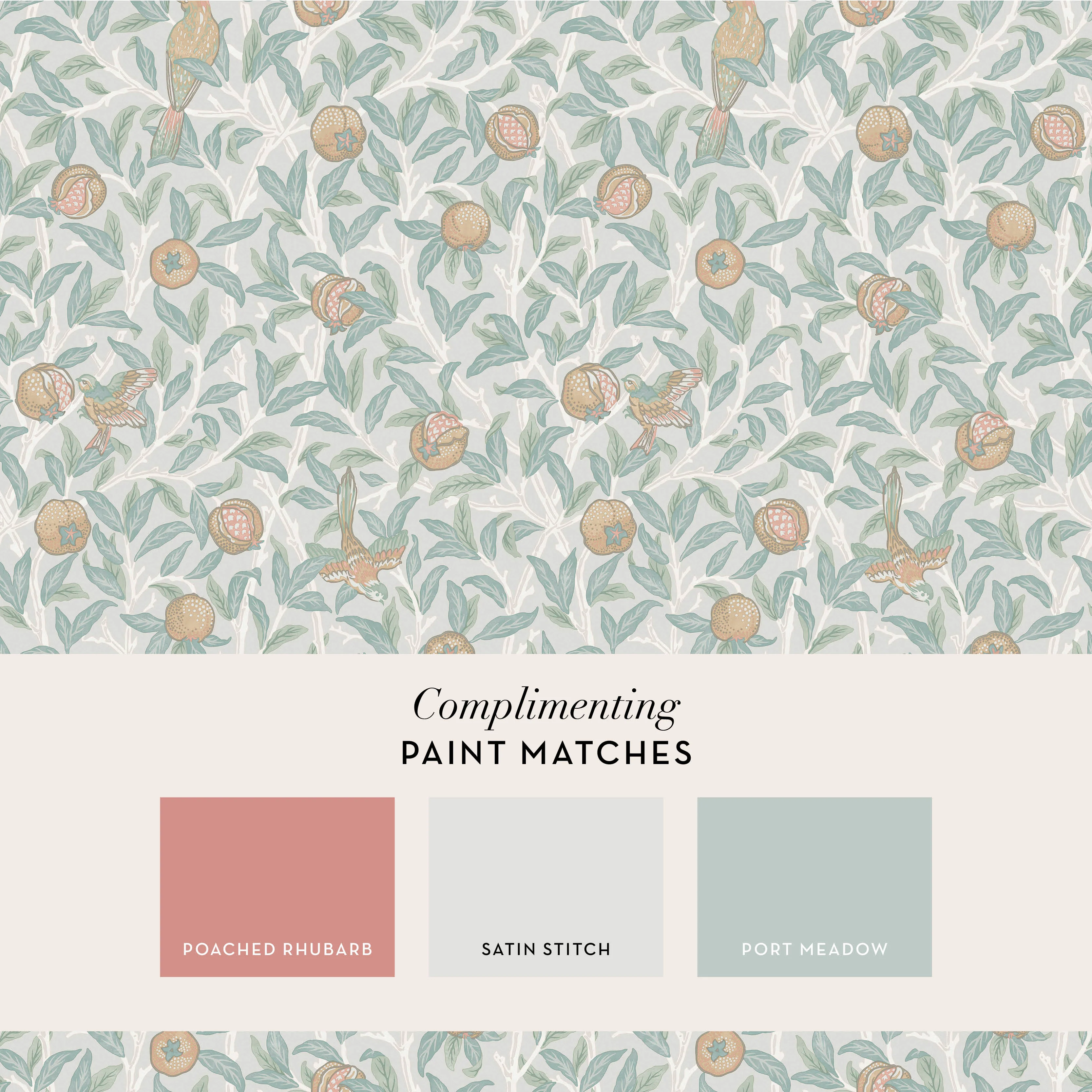 William Morris Wallpaper Bird and Pomegranate Duck Egg - Image 4