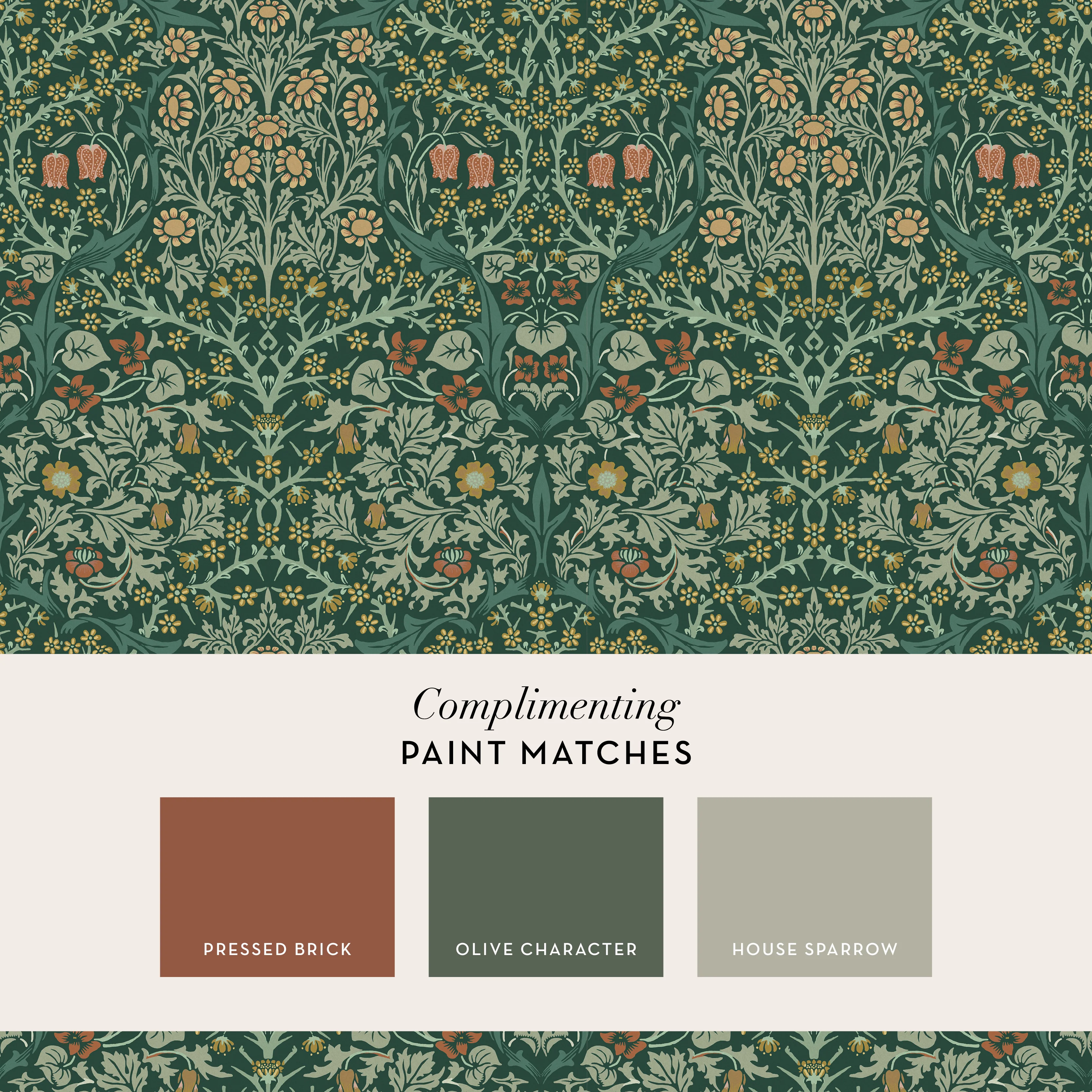 William Morris Wallpaper Blackthorn Deep Green - Image 4