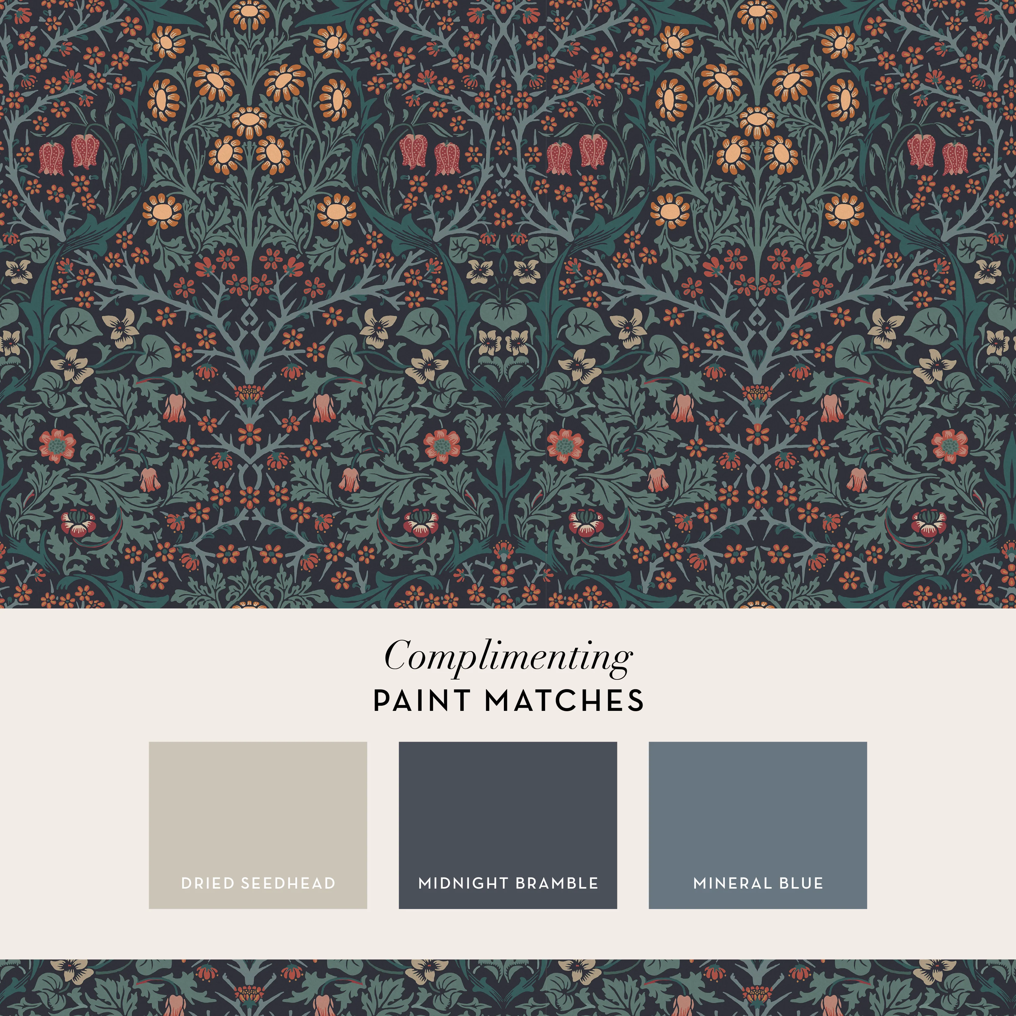 William Morris Wallpaper Blackthorn Navy - Image 4