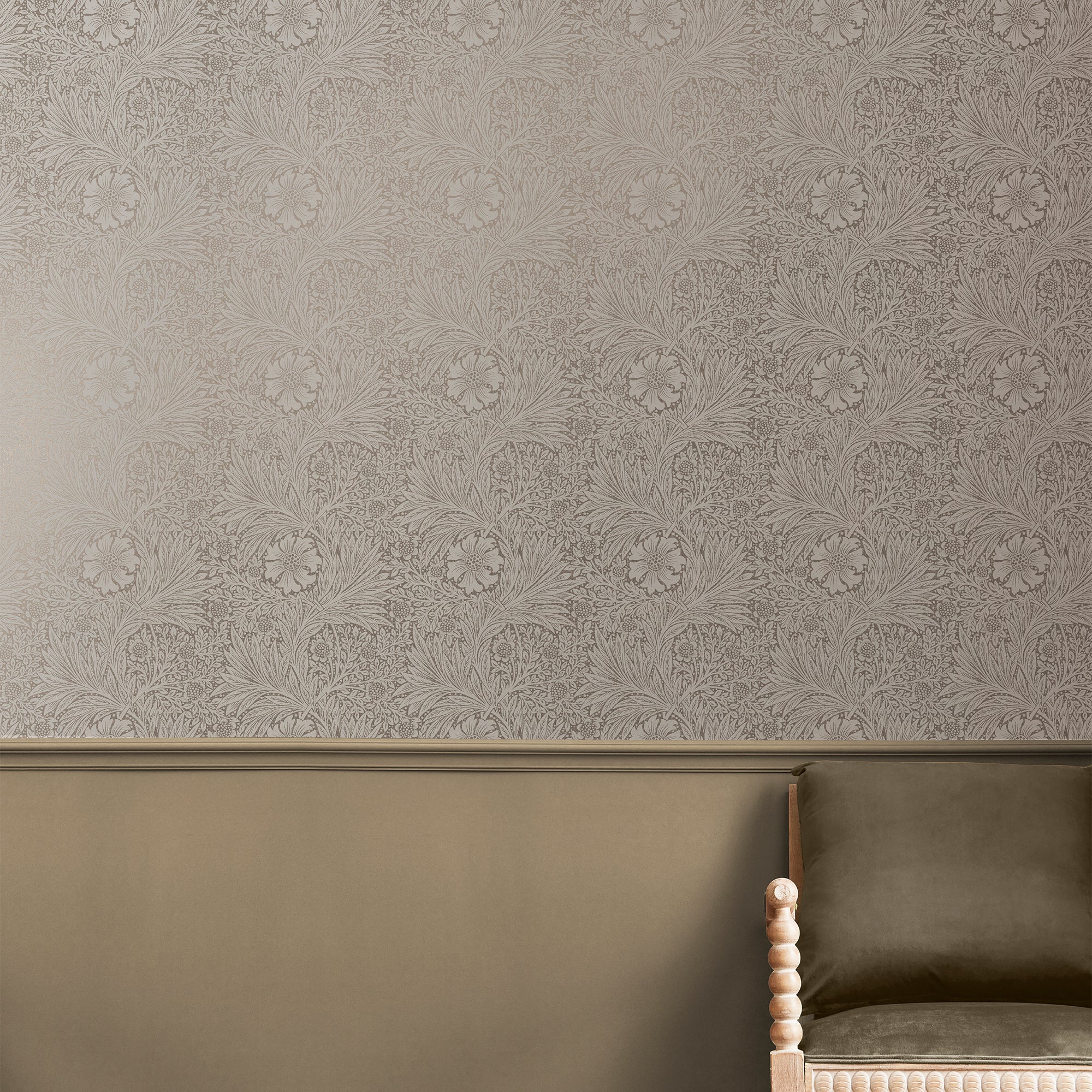 William Morris Wallpaper Marigold Fibrous Neutral - Image 2