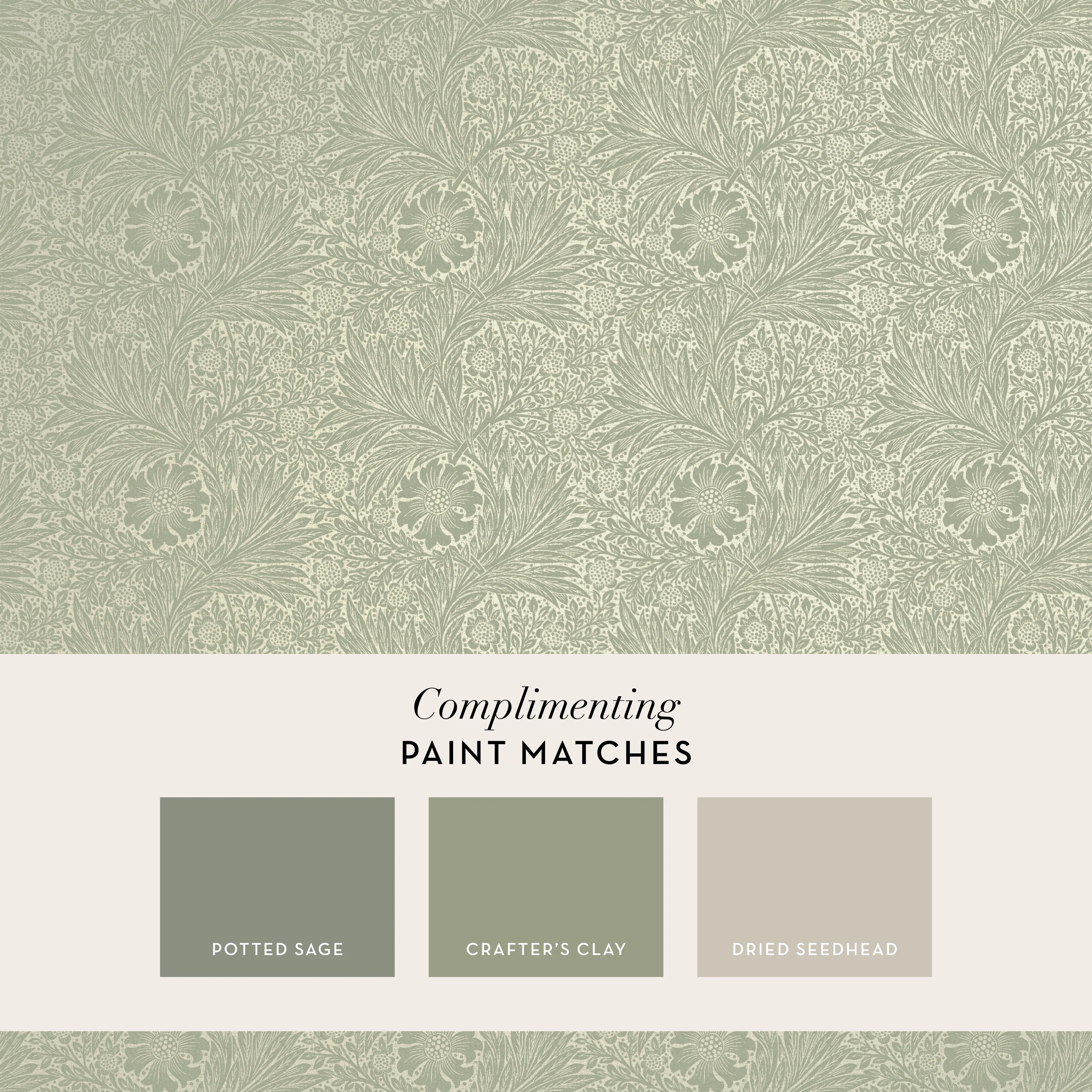 William Morris Wallpaper Marigold Fibrous Sage - Image 4