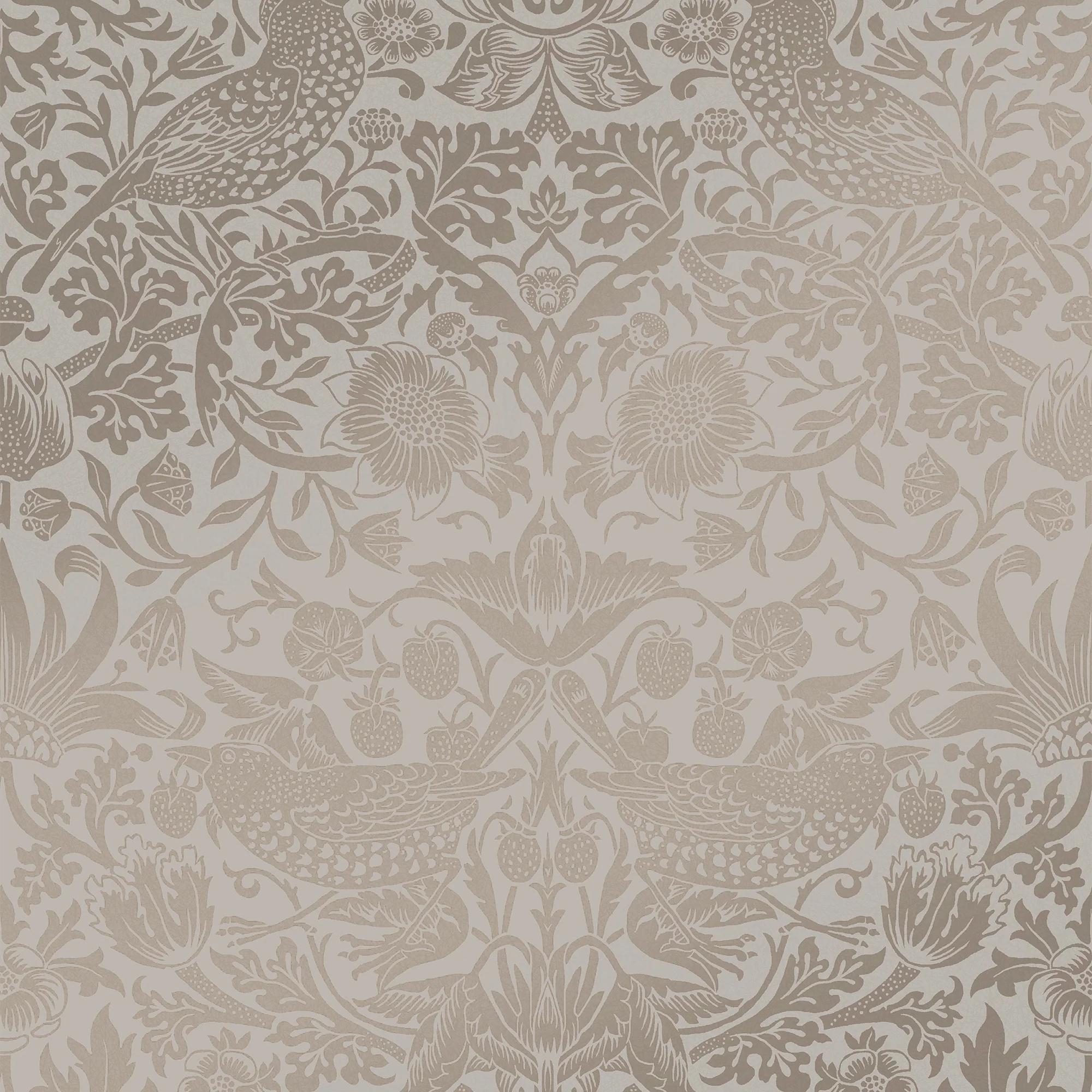 William Morris Wallpaper Strawberry Thief Fibrous Neutral