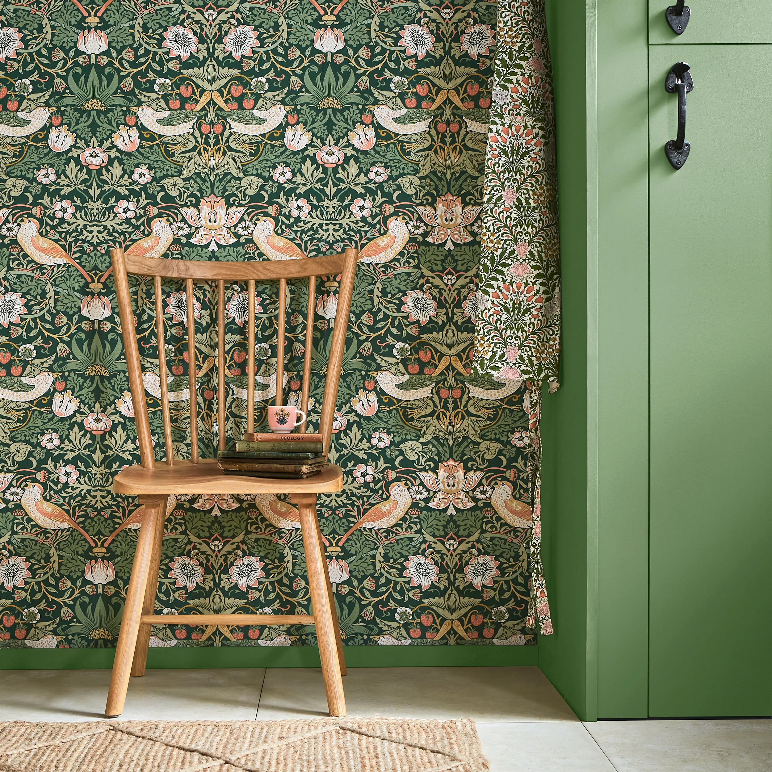 William Morris Wallpaper Strawberry Thief Rich Green - Image 2