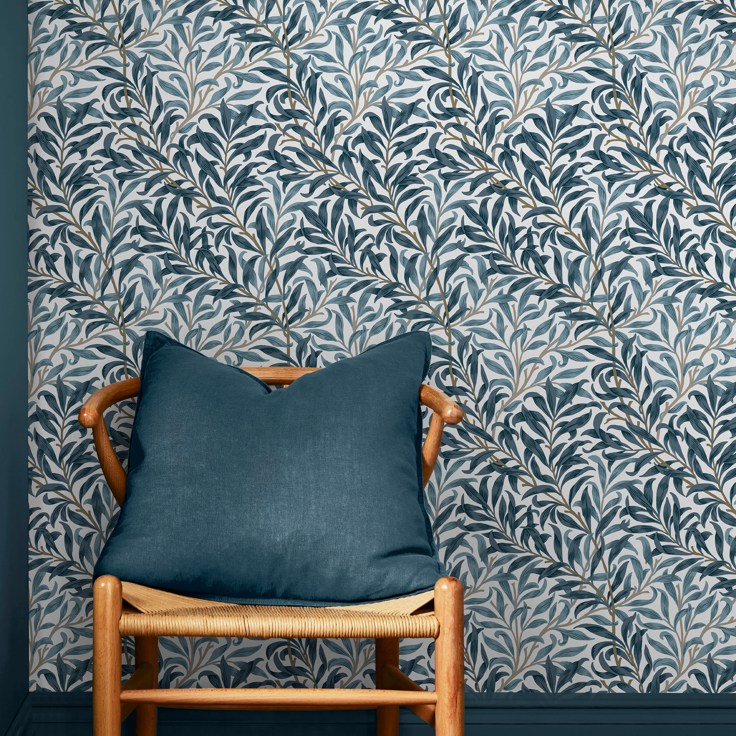 William Morris Wallpaper Willow Bough White and Blues - Image 2