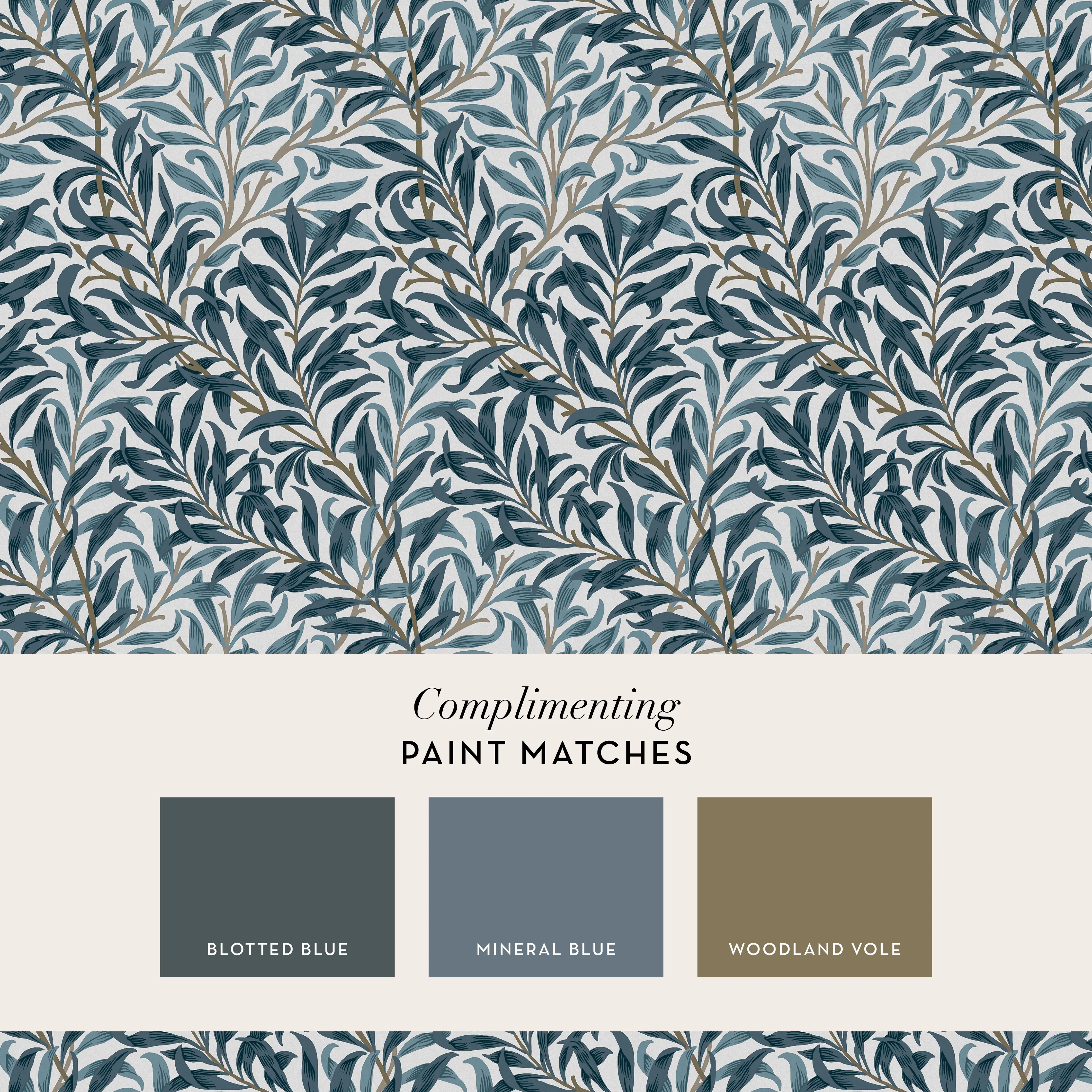 William Morris Wallpaper Willow Bough White and Blues - Image 4