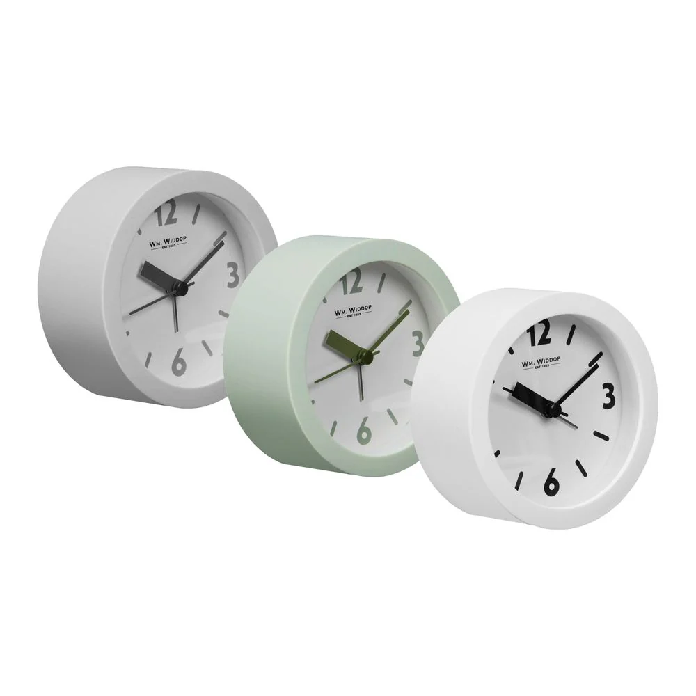 WILLIAM WIDDOP Round Alarm Clock Grey - Image 4