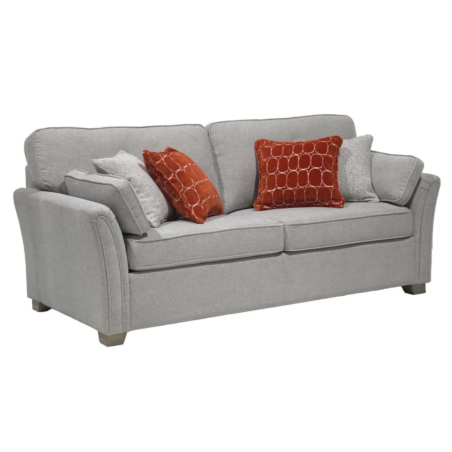 Winnie Sofa Bed Natural with Scatter Cushions & Wooden Feet for Modern Living Rooms
