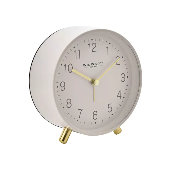 Wm. Widdop Alarm Clock Metal Feet Light & Snooze - White - Image 2