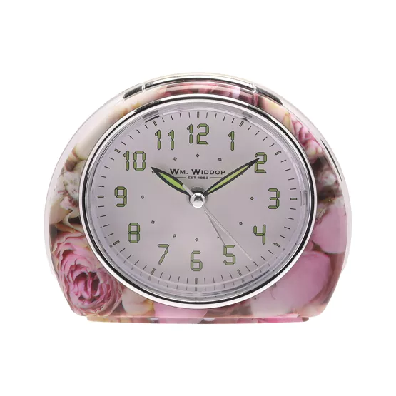 Wm.Widdop Quartz Alarm Clock - Pink Rose Design