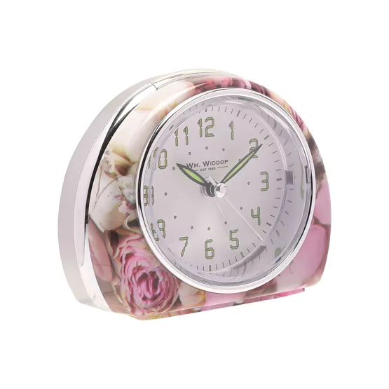 Wm.Widdop Quartz Alarm Clock - Pink Rose Design - Image 2
