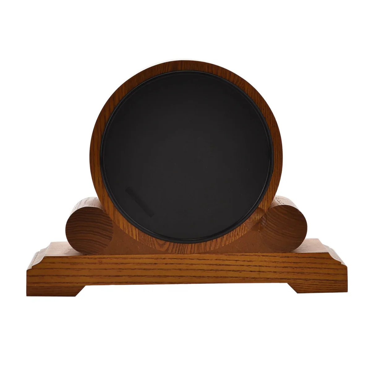 WM. Widdop Round Mantel Clock Walnut - Image 3