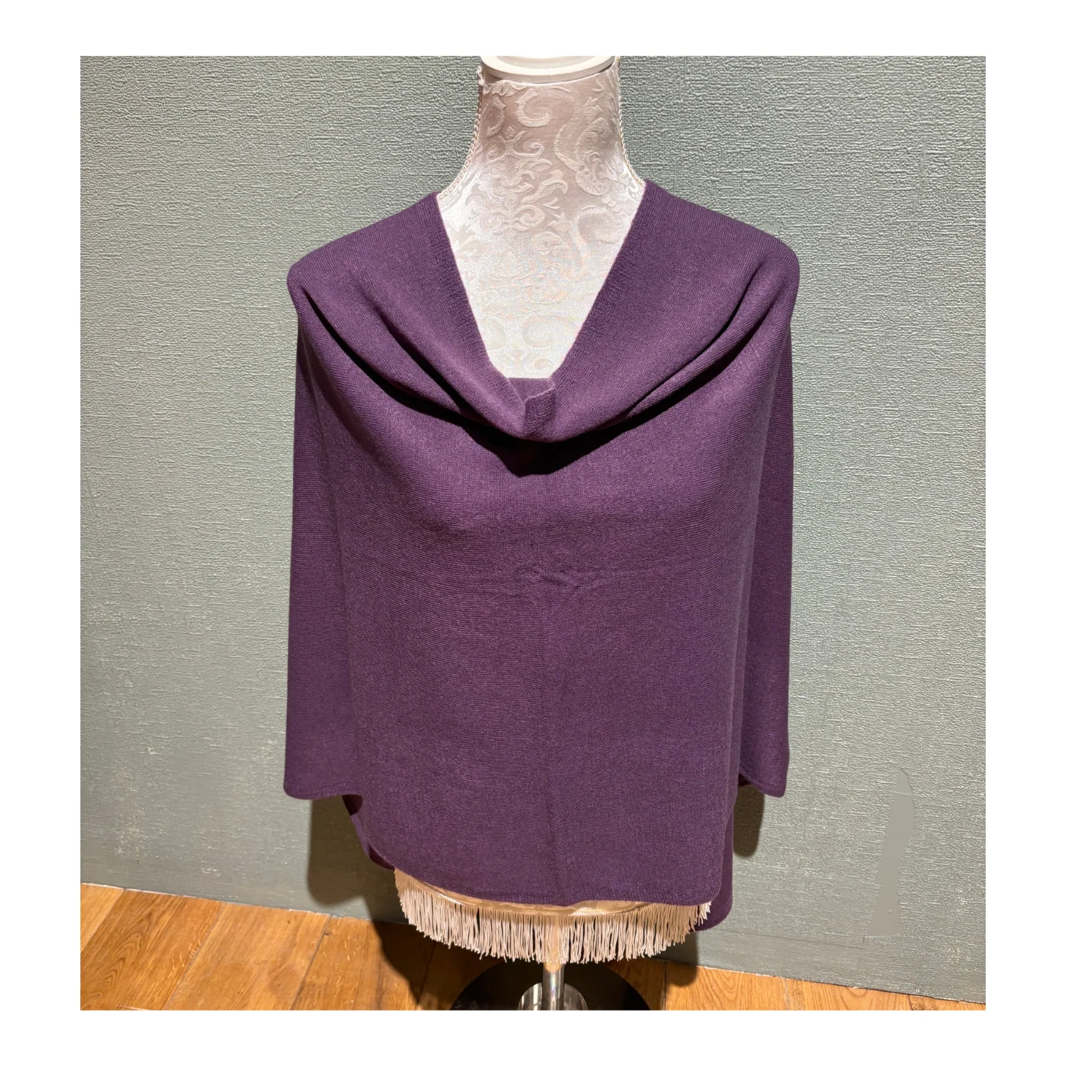 Women Poncho Dark Purple