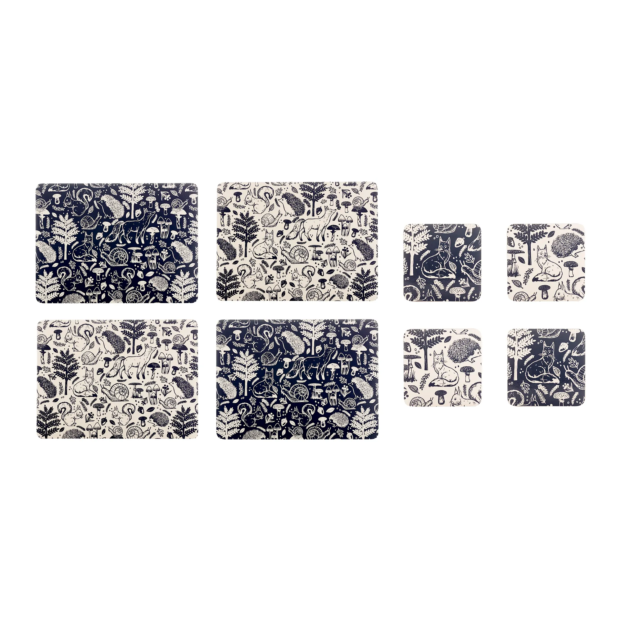 Woodland Placemat and Coaster 8 Piece Set – Premium Dining Table Coasters Set for Home Decor & Everyday Use