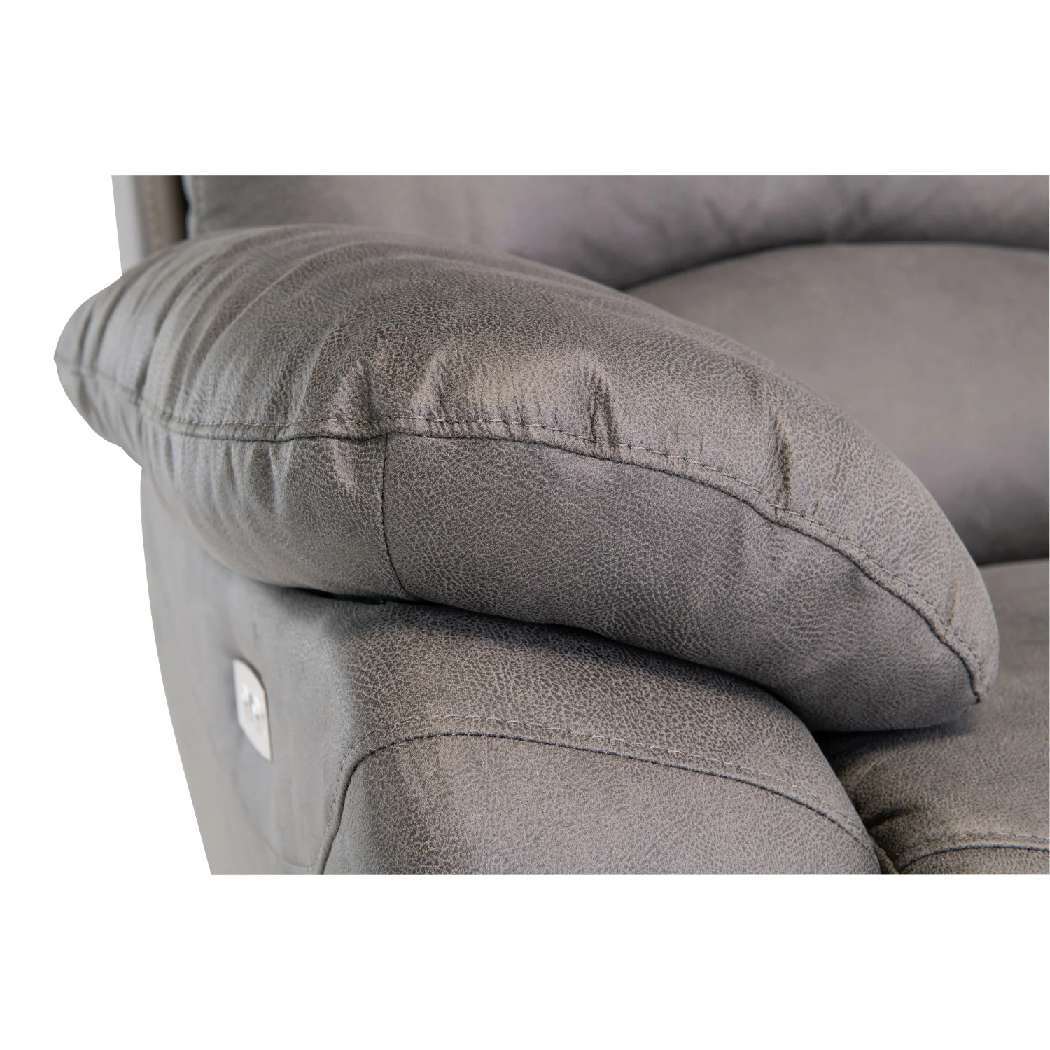 Yvette 2 Seater Fabric Sofa Electric Recliner Grey - Image 2