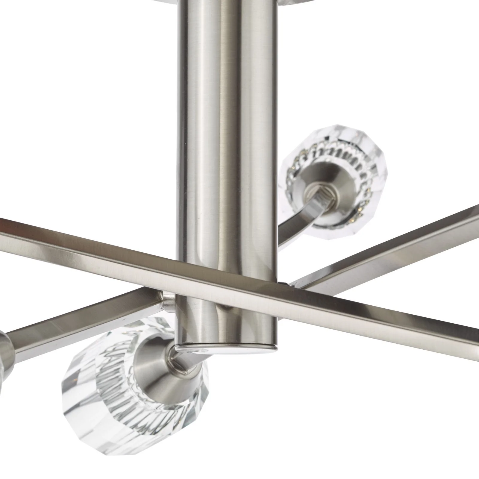 Zonda 6 Light Semi-Flush Brushed Nickel and Crystal - Image 2